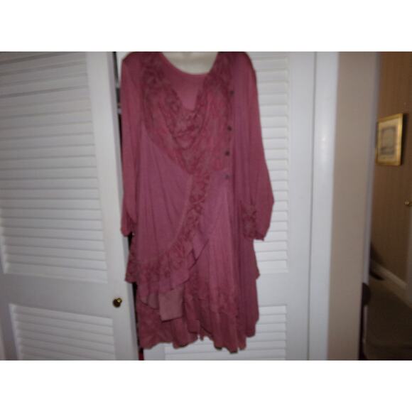 Vintage Catalog Classics‎ mauve 2 piece dress and vest 1X Perfect - Picture 1 of 5